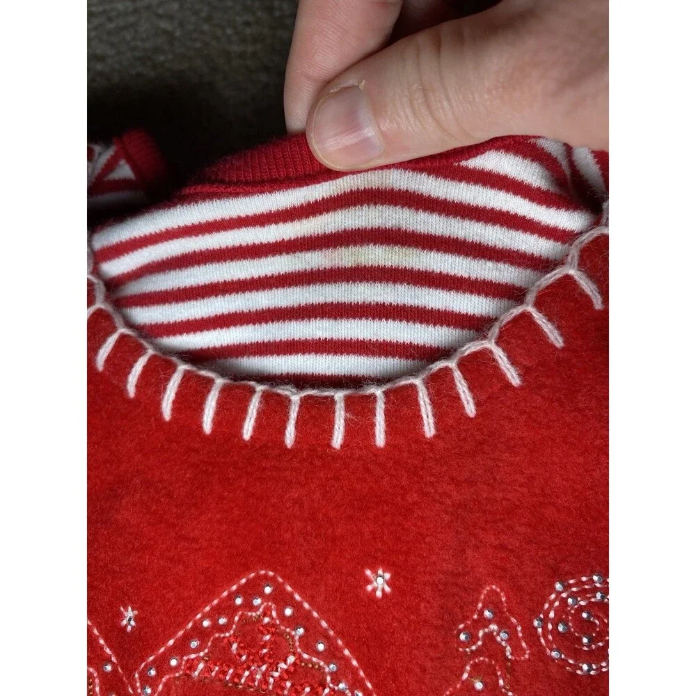 First Impressions Christmas Santa North Pole Red Romper Size 6-9 Months
